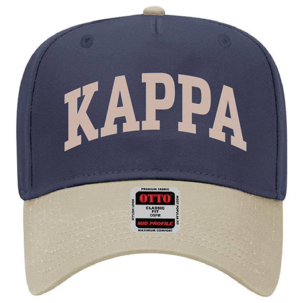 Khaki/Navy Two-Toned Embroidered Sorority Hat
