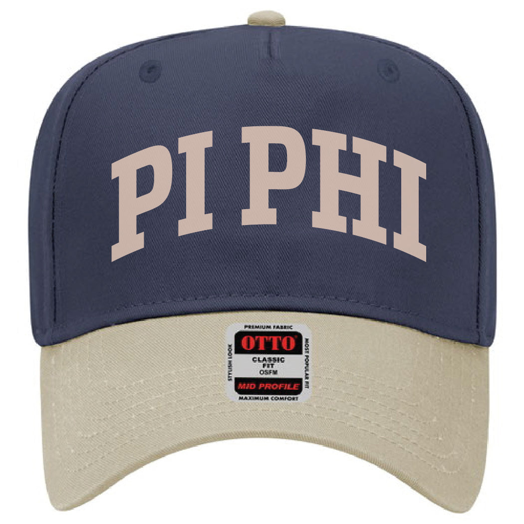 Khaki/Navy Two-Toned Embroidered Sorority Hat