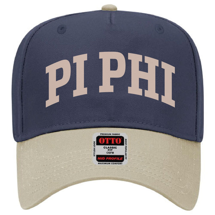 Khaki/Navy Two-Toned Embroidered Sorority Hat