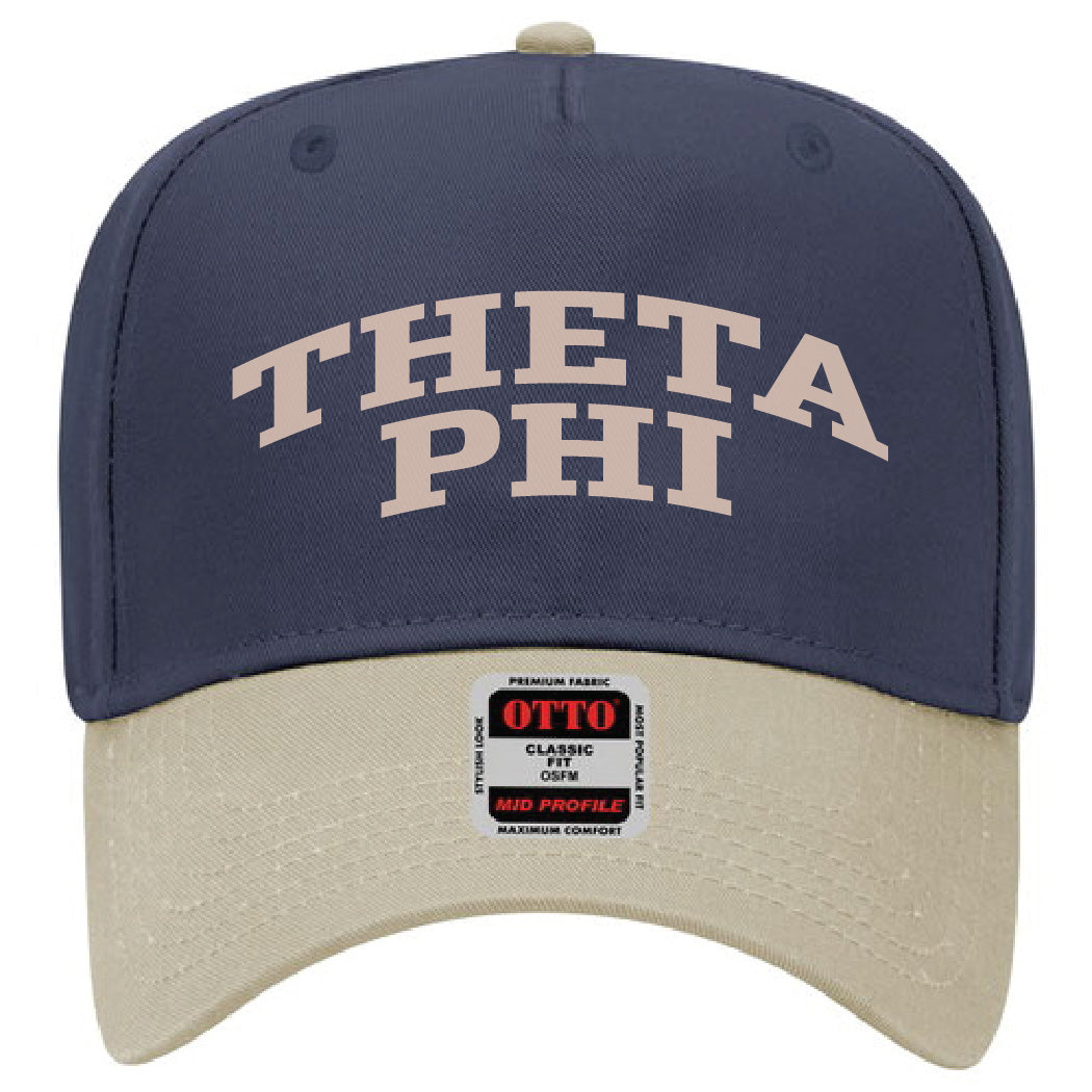 Khaki/Navy Two-Toned Embroidered Sorority Hat