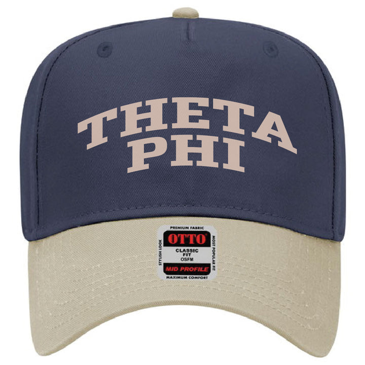 Khaki/Navy Two-Toned Embroidered Sorority Hat