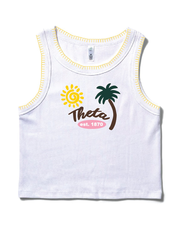 Palm Tree Stitched Sorority Tank