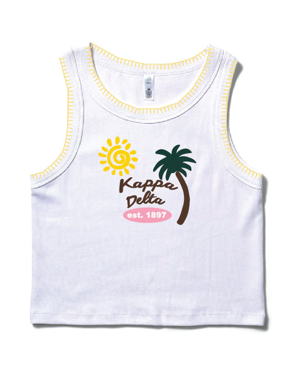 Palm Tree Stitched Sorority Tank