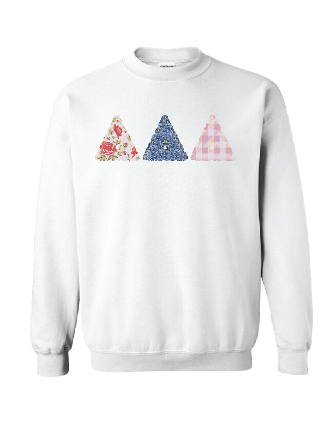 Delta Delta Delta Patchwork Print Crewneck