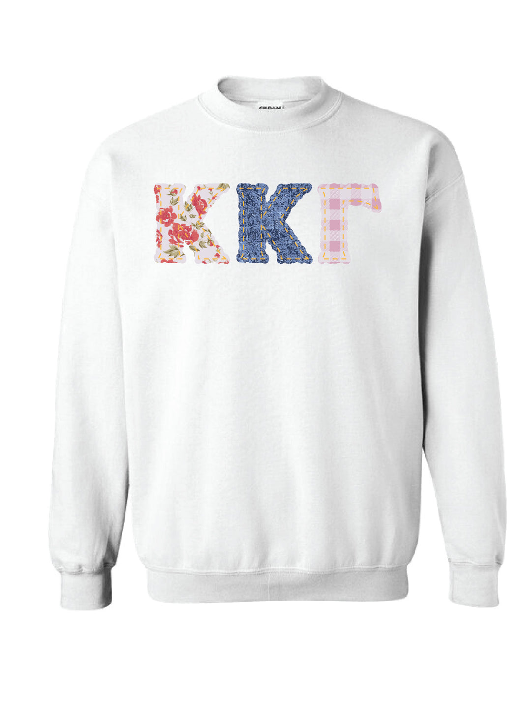 Kappa Kappa Gamma Patchwork Print Crewneck