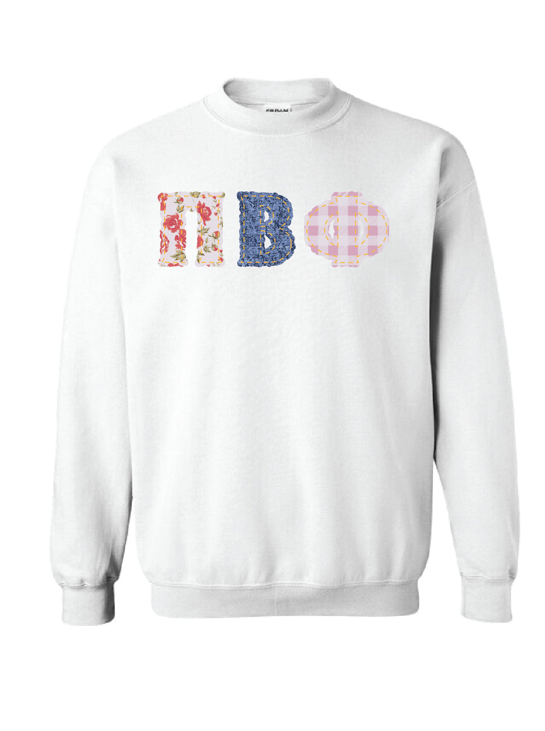 Pi Beta Phi Patchwork Print Crewneck