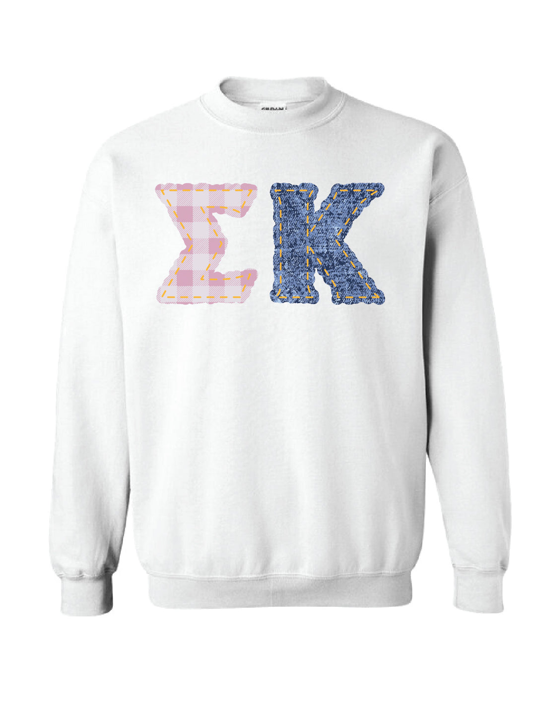 Sigma Kappa Patchwork Print Crewneck