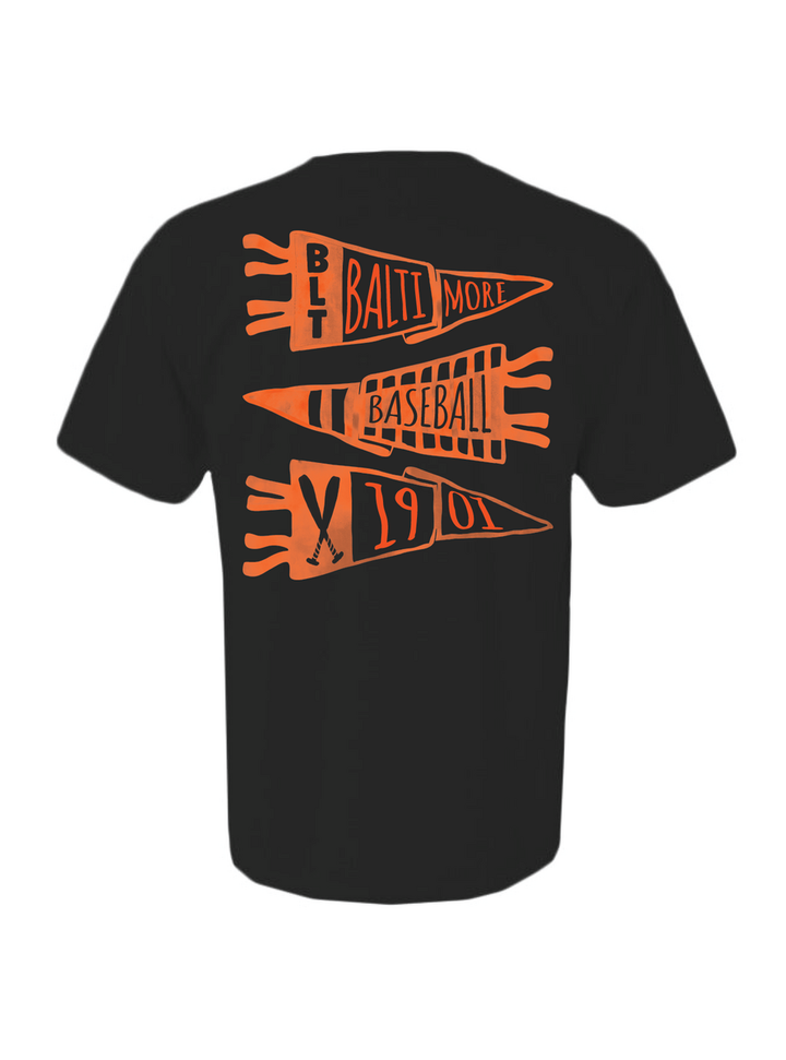 Baltmore Baseball Pennant Crewneck & Tee