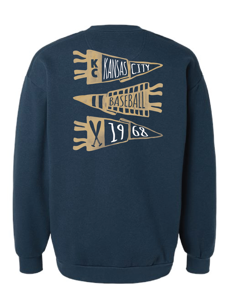Kansas City Baseball Pennant Crewneck & Tee