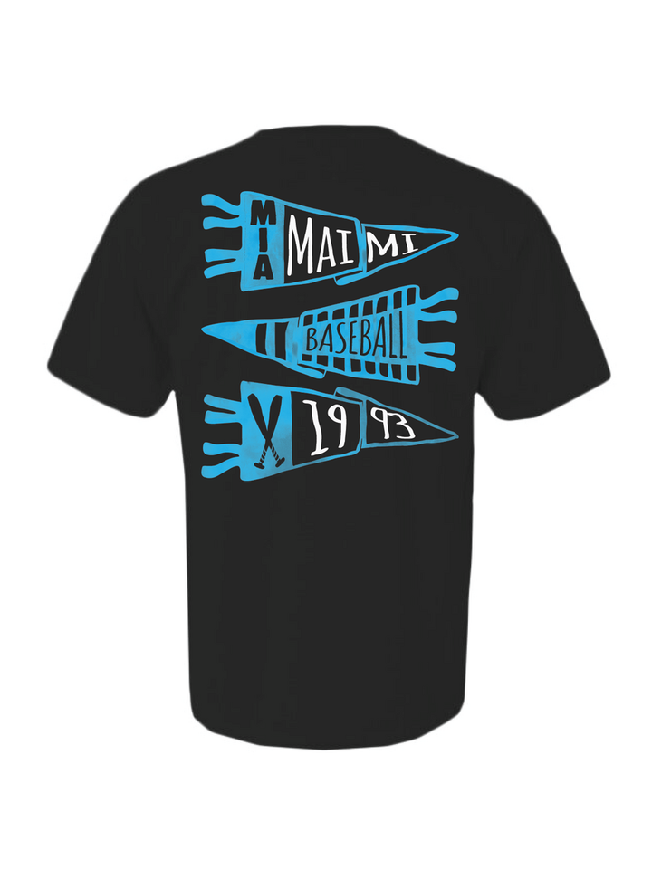 Miami Baseball Pennant Crewneck & Tee