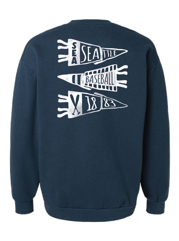 Seattle Baseball Pennant Crewneck & Tee