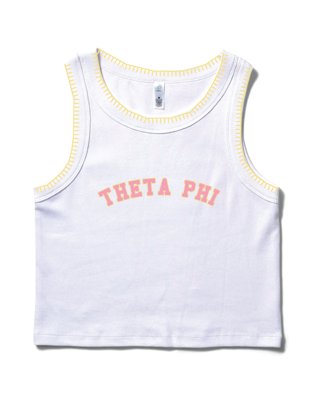 Pink Letters Stitched Sorority Tank