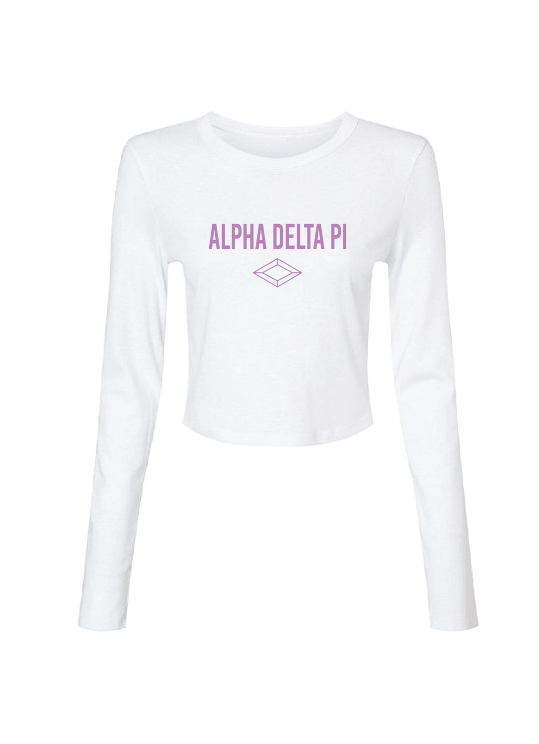 Alpha Delta Pi White Long Sleeve Baby Tee