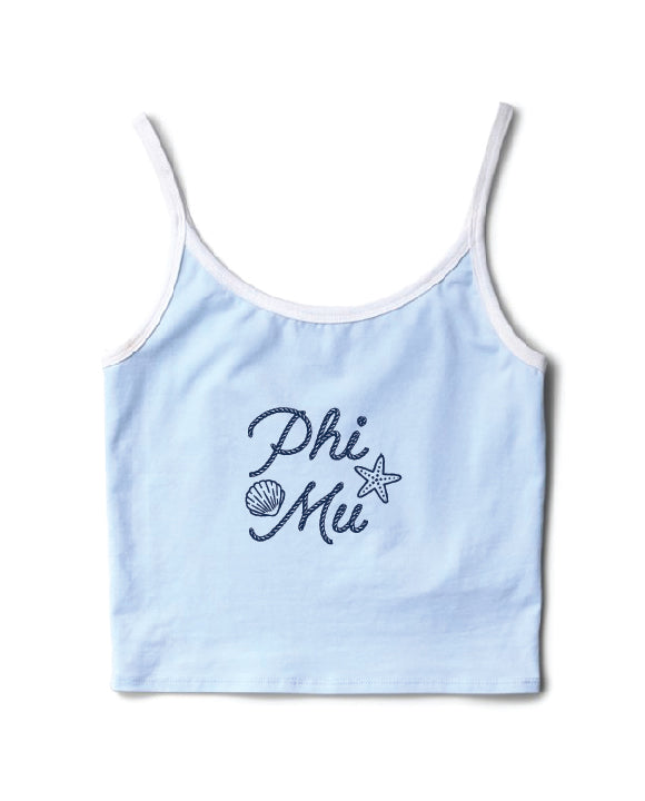 Seashell Arctic Blue/White Sorority Contrast Tank