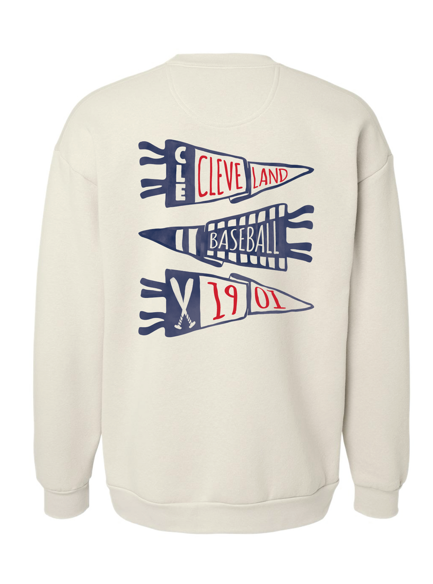 Cleveland Baseball Pennant Crewneck & Tee