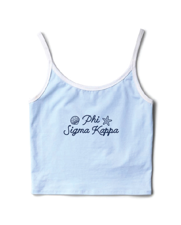 Seashell Arctic Blue/White Sorority Contrast Tank