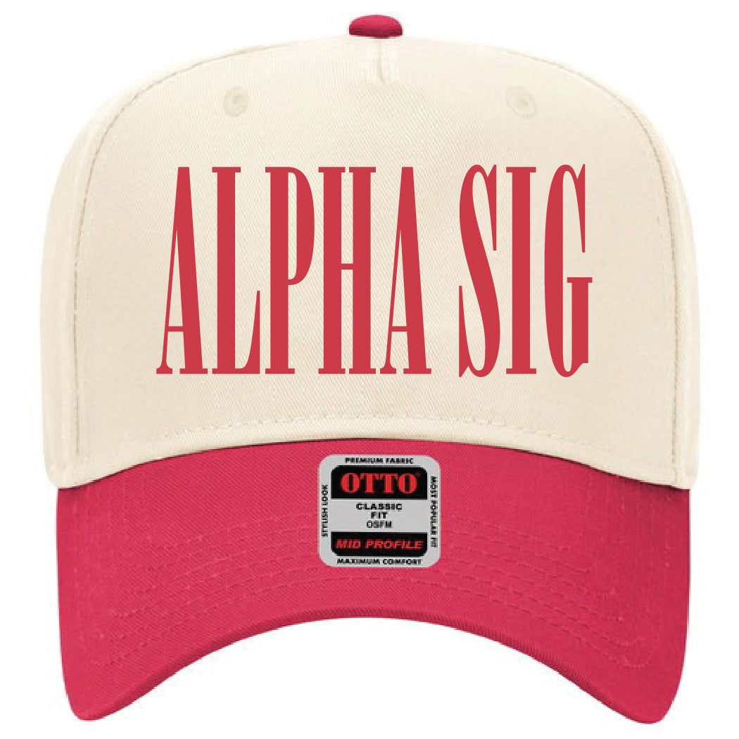 Alpha Sigma Alpha Red Embroidered Hat