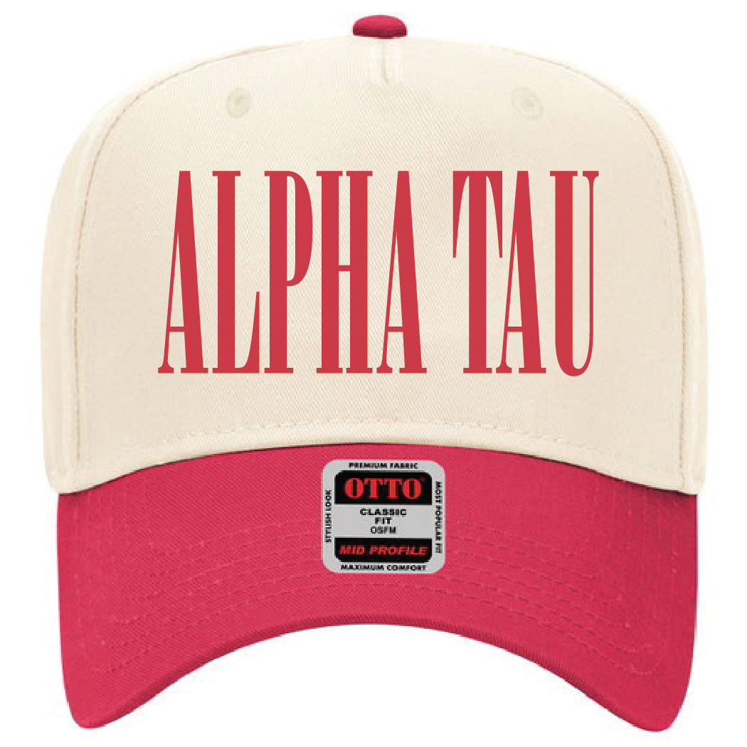 Alpha Sigma Tau Red Embroidered Hat