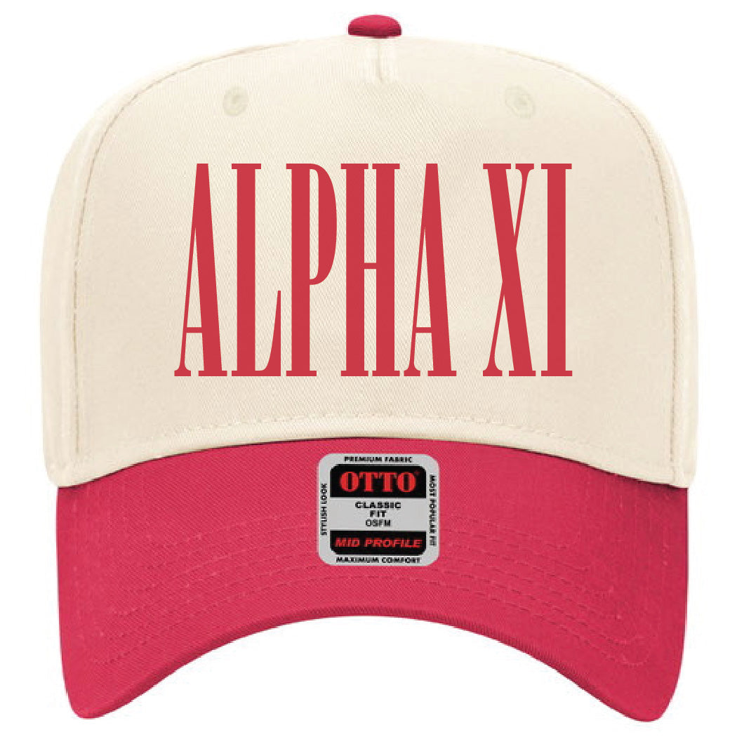 Alpha Xi Delta Red Embroidered Hat