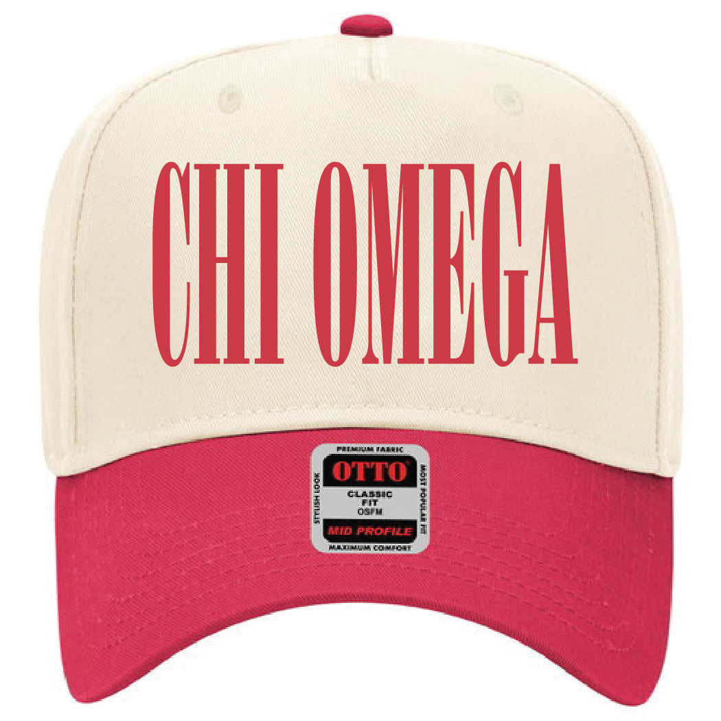 Chi Omega Red Embroidered Hat