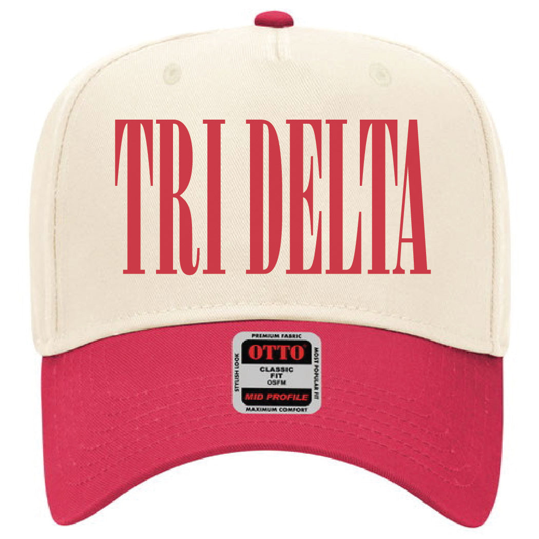 Delta Delta Delta Red Embroidered Hat