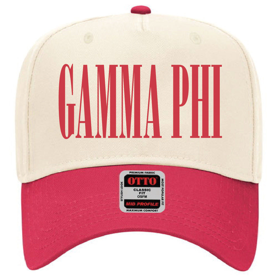 Gamma Phi Beta Red Embroidered Hat