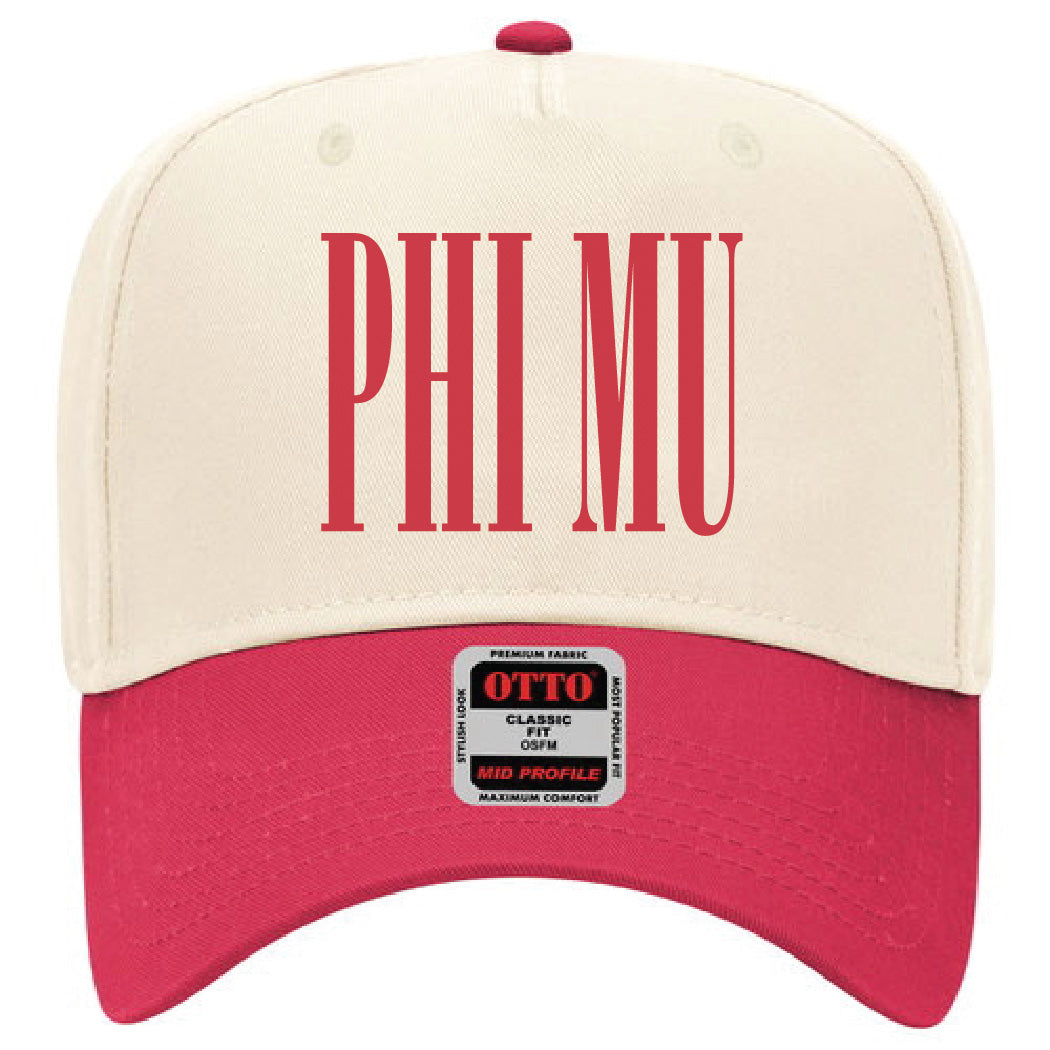 Phi Mu Red Embroidered Hat