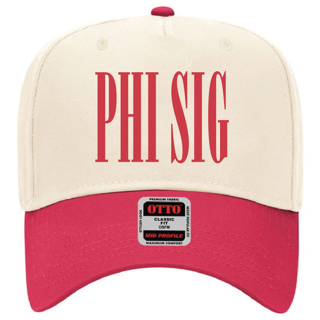 Phi Sigma Sigma Red Embroidered Hat