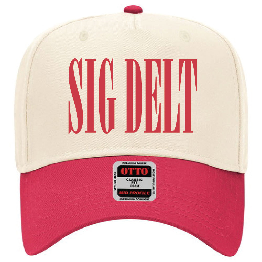 Sigma Delta Tau Red Embroidered Hat