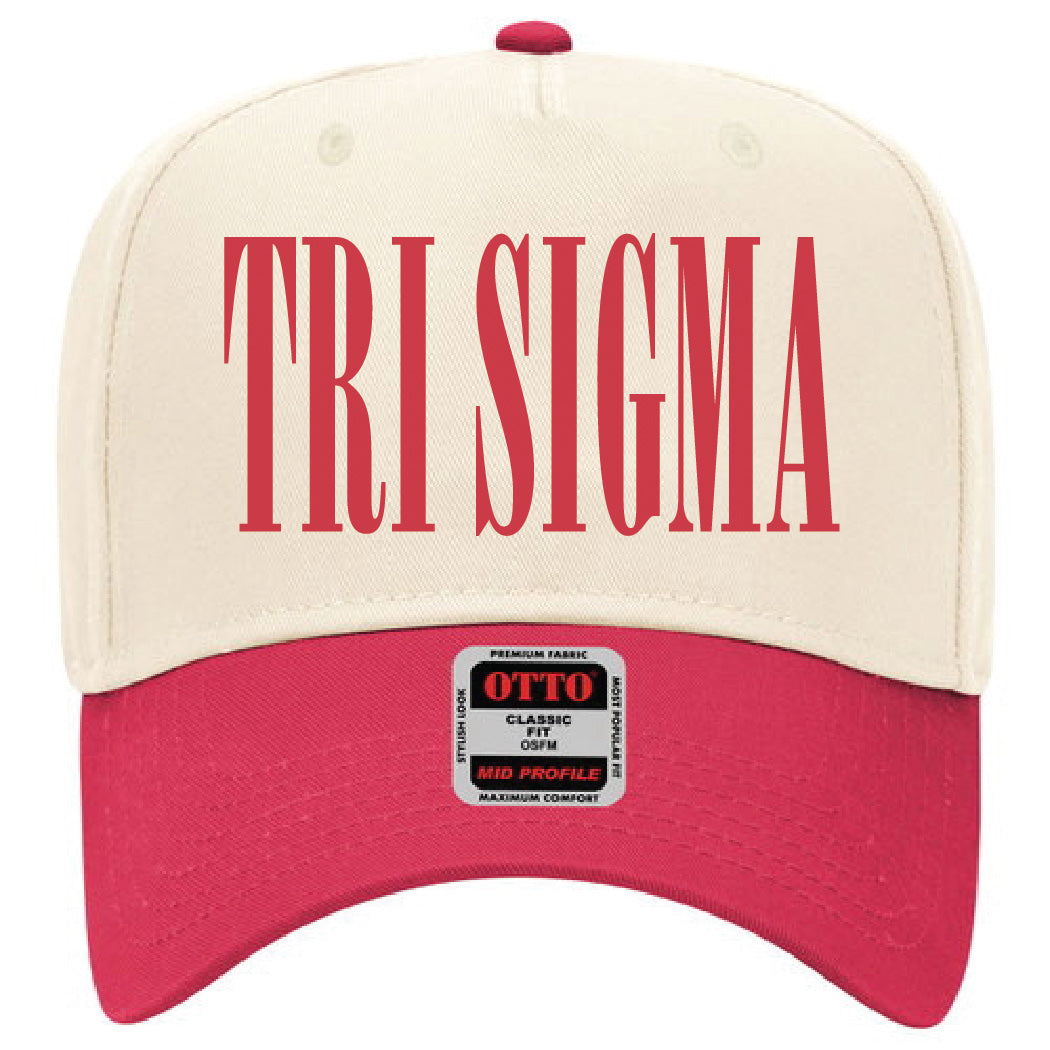 Sigma Sigma Sigma Red Embroidered Hat