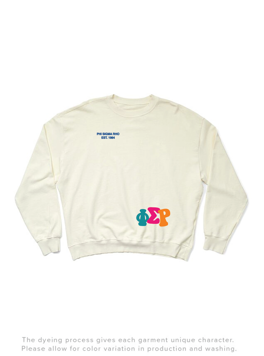 Phi Sigma Rho Vanilla Ice Rainbow Matching Set Light Weight Crewneck