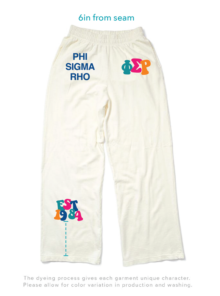Phi Sigma Rho Vanilla Ice Rainbow Matching Set Light Weight Wide Leg Sweatpants