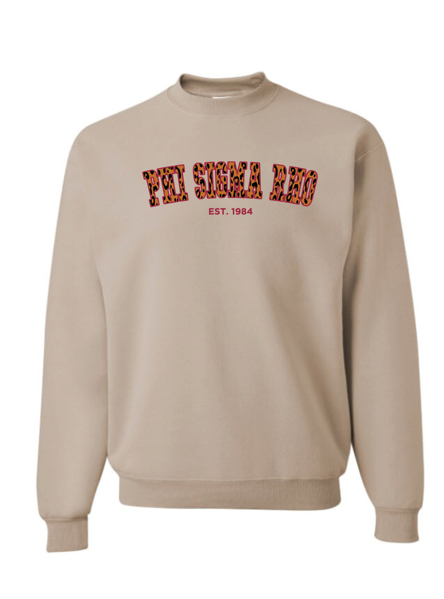Phi Sigma Rho Cheetah Print Crewneck