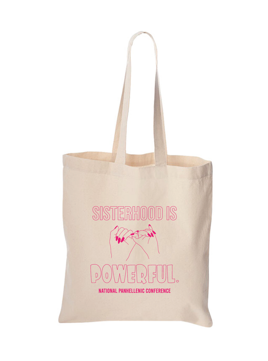 National Panhellenic Conference Sisterhood is Powerful Tote