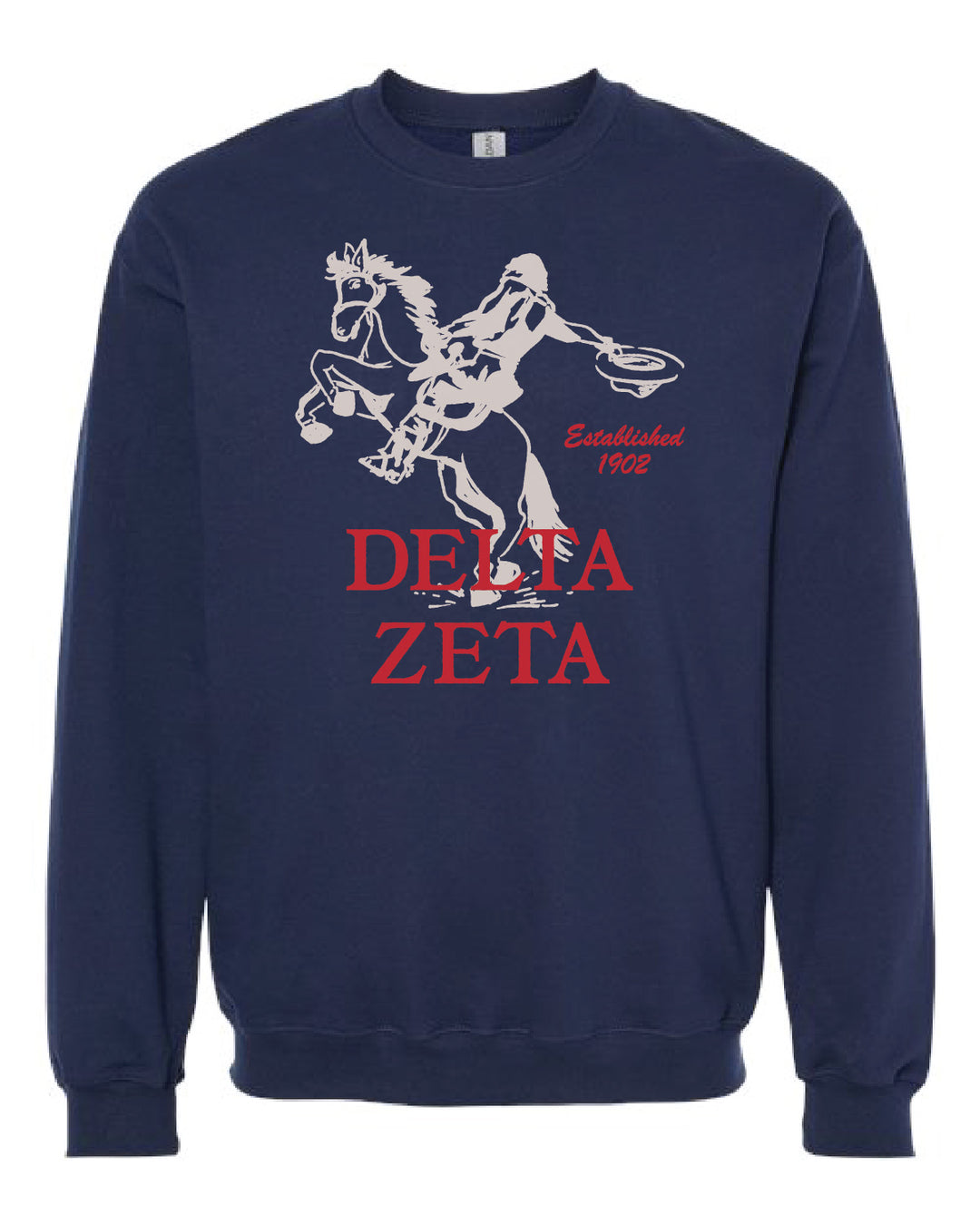Delta Zeta Navy Rodeo Sorority Crewneck