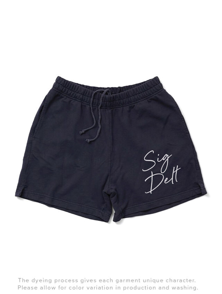Script Midnight Sky Sorority Shorts
