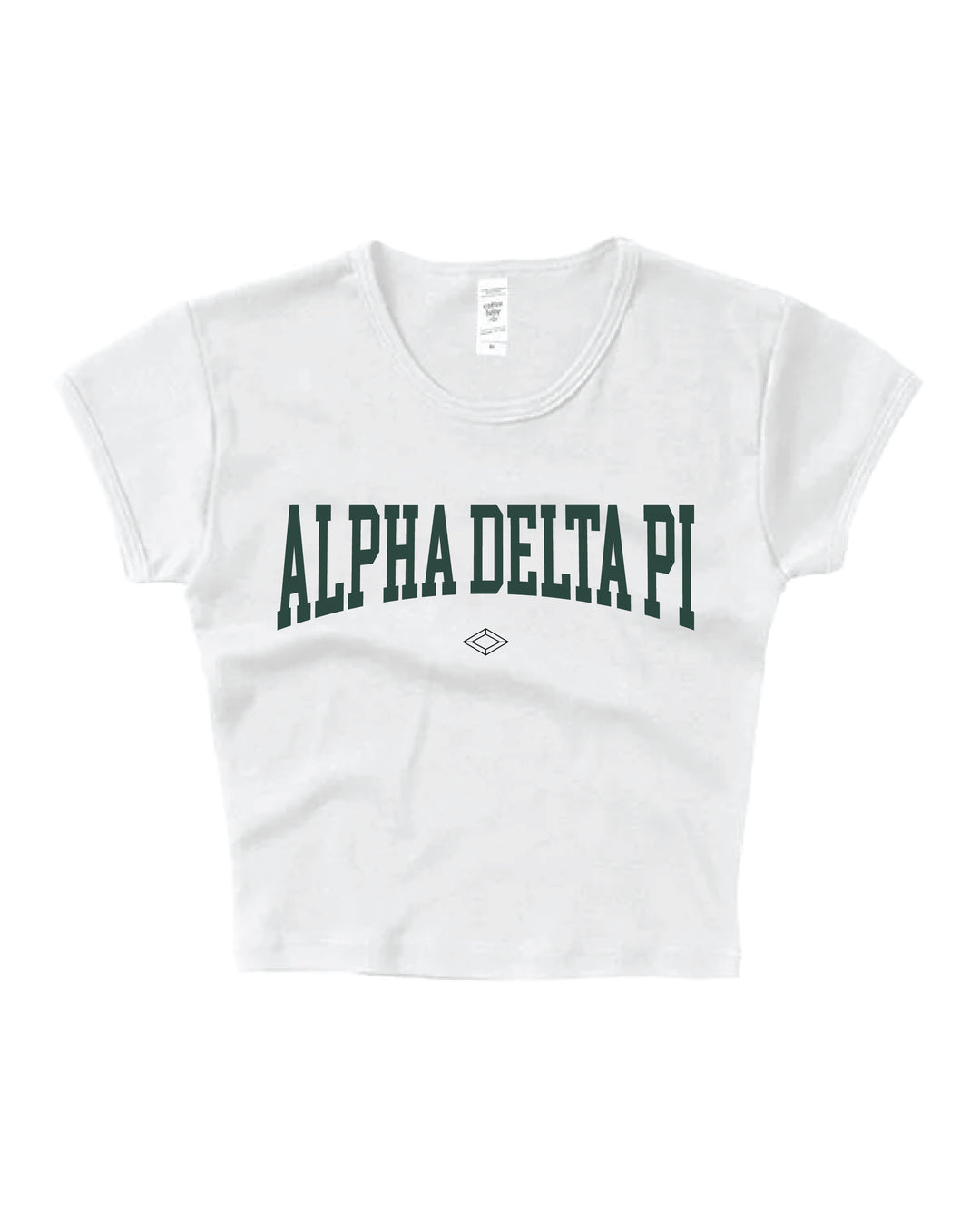 Everyday Dark Green Alpha Delta Pi Baby Tee