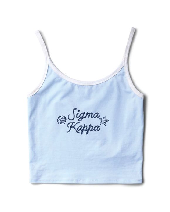 Seashell Arctic Blue/White Sorority Contrast Tank