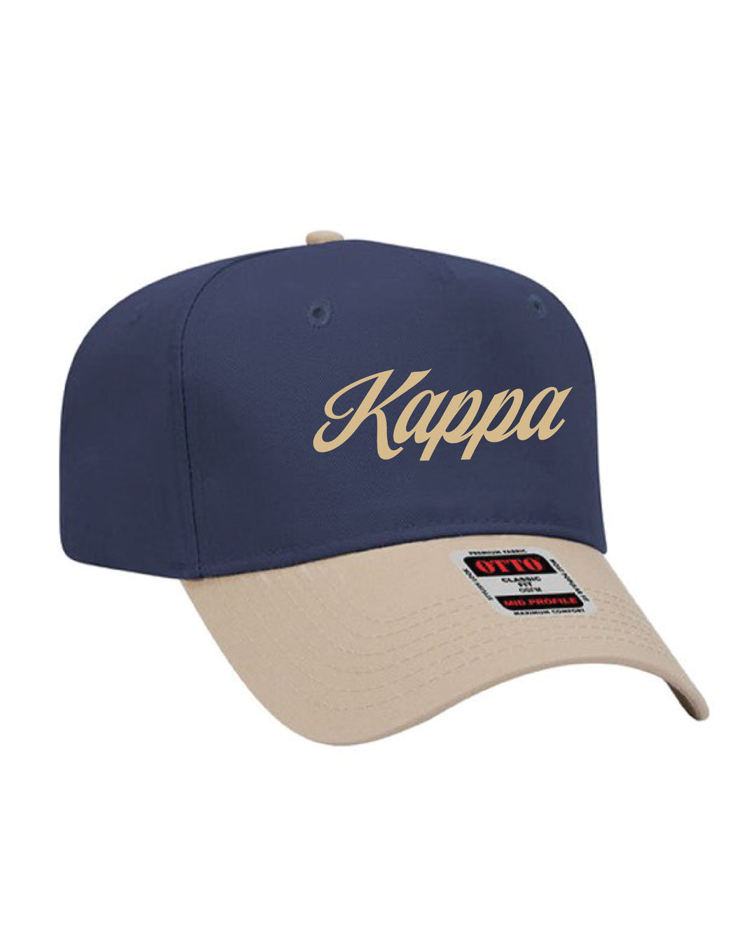 Star Script Embroidered Khaki/Navy Sorority Hat