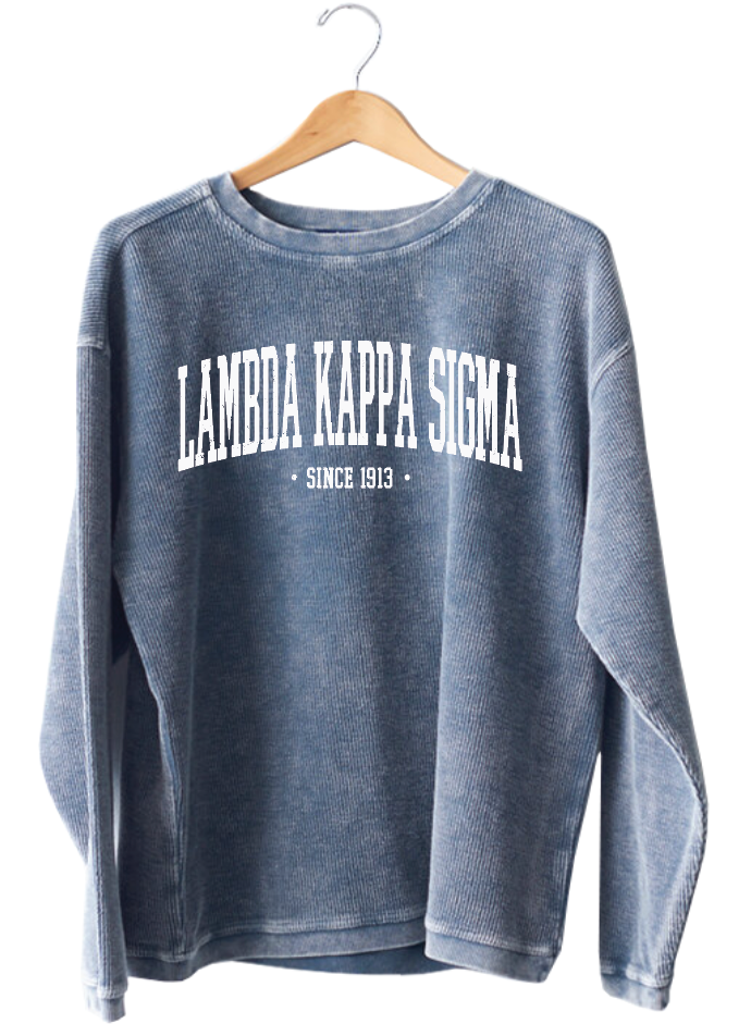 Lambda Kappa Sigma Varsity Corded Crewneck