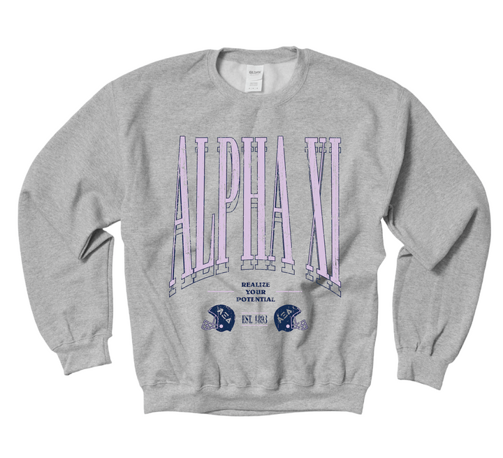Lilac Football Sorority Crewneck