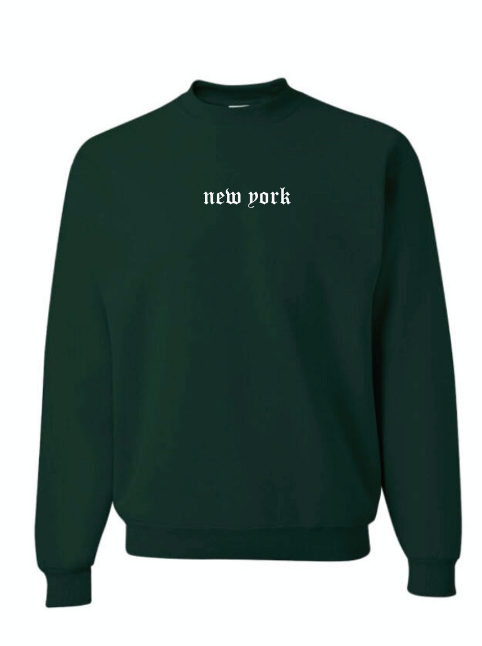 Old English New York Green Crewneck