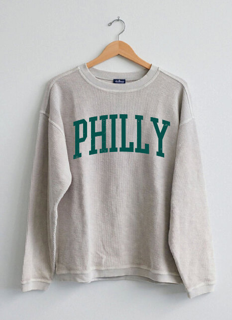 Philly Oat Corded Crewneck