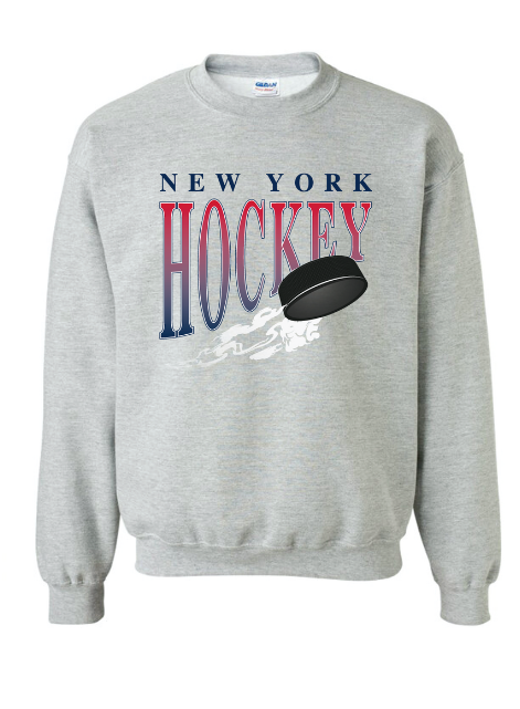 New York Red and Blue Hockey Crewneck