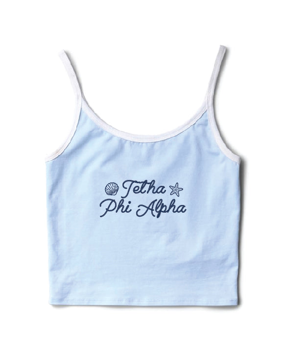 Seashell Arctic Blue/White Sorority Contrast Tank