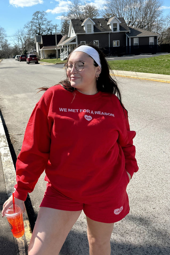 We Met For A Reason Red Sorority Light Weight Shorts