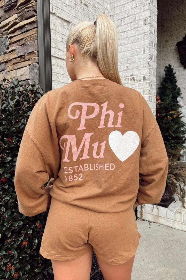 Caffeine Heart Light Weight Sorority Crewneck - 2XL