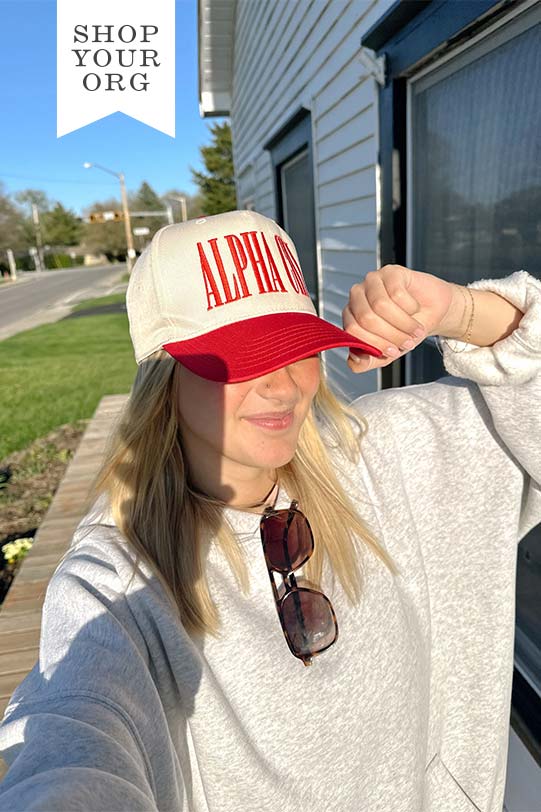 Red Embroidered Sorority Hat