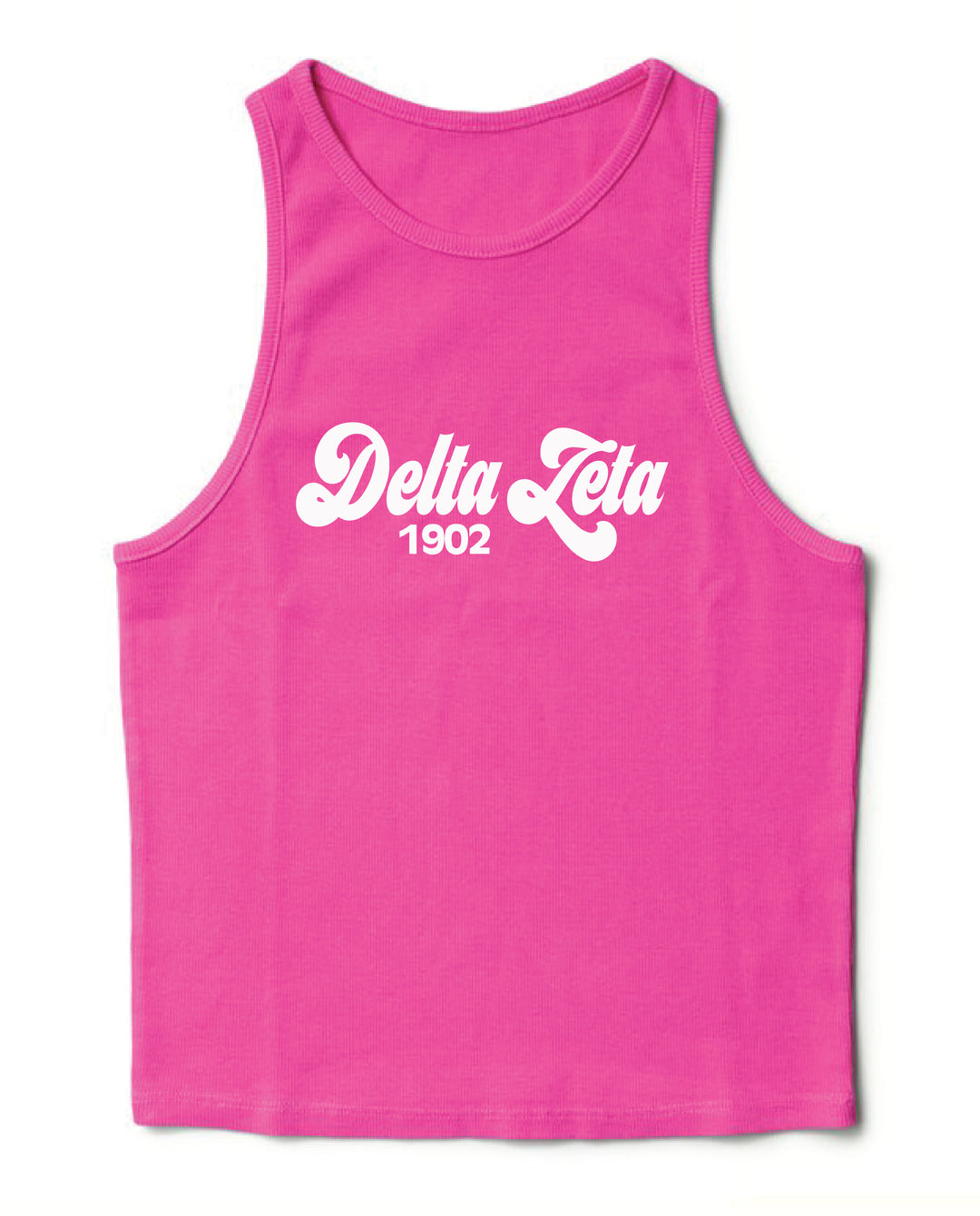 Ultra Pink Script Sorority Tank