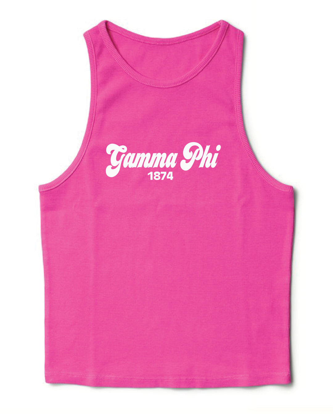 Ultra Pink Script Sorority Tank